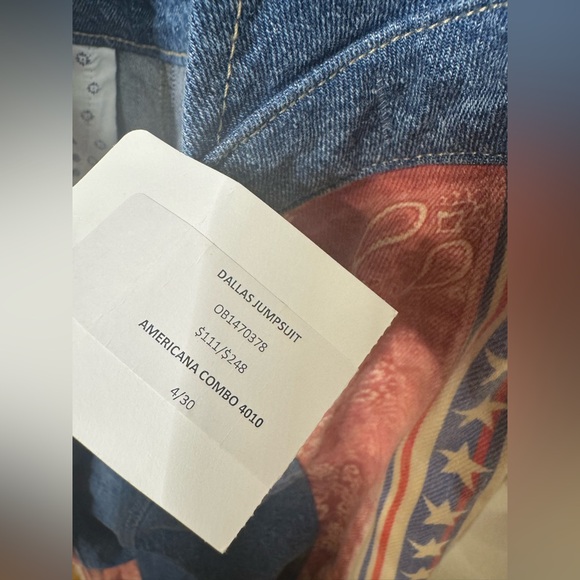 Free People Dallas Jumpsuit in Americana Combo - Picture 7 of 8